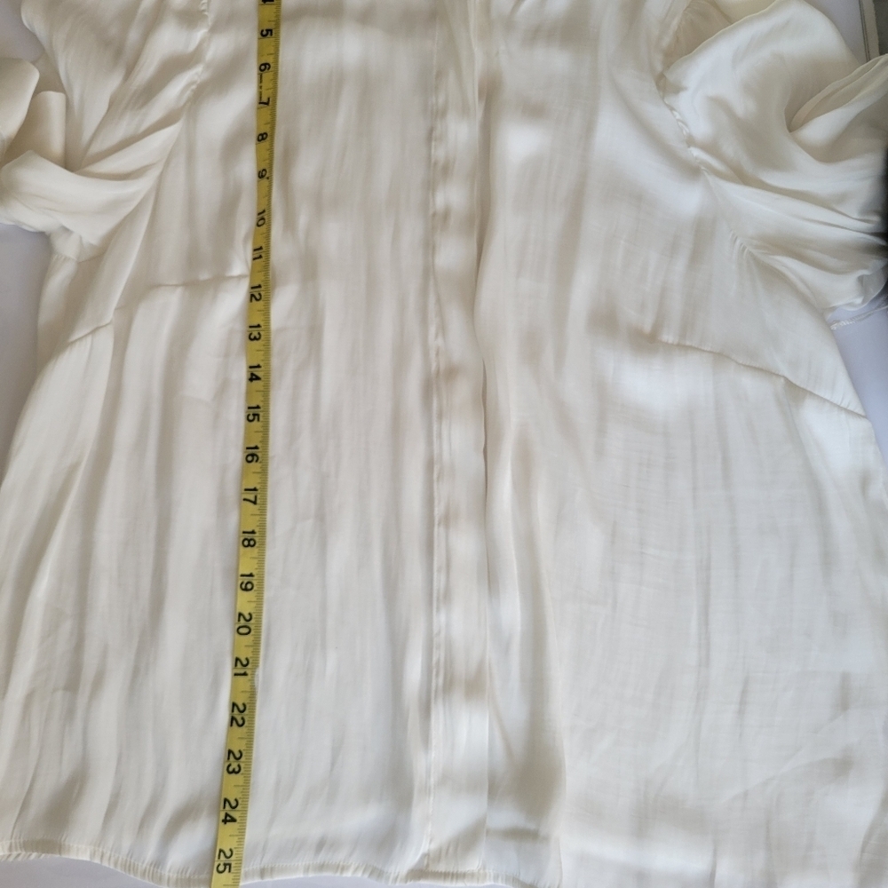 Worthington White Button Down Shirt with Boxy Fit and Mandarin Collar - Picture 7 of 11